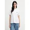 Bombažna kratka majica Calvin Klein Jeans ženska, bela barva, LV047C905G
