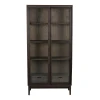 Rjava vitrina v hrastovem dekorju z drsnimi vrati 100x203 cm Hazelton – Rowico