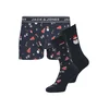JACK & JONES Boksarice JACSANTA TREES mornarska/rdeča/črna/off-bela