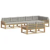 Set vanjskih sofa 6 pcs Bijela i svjetlosiva Poliester