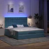 vidaXL Otomanski posteljni okvir z vzmetnicami moder 180x200cm žamet