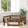 Vrata za pse s postoljem 6 pcs Dimljeni hrast 100 x 60 cm