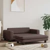 Vidaxl vidaXL Pasja postelja s stransko mizico, rjava, 100x50x30 cm, umetno usnje