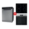 Whirlpool Mašina za pranje sudova WFO 3O32 N P X + Whirlpool Staklokeramička ploča AKT 8090/NE + Whirlpool Ugradna rerna OMSK58RU1SX