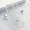 Maska za telefon Berlia Clear Bracket Magnetic za iPhone 16 Pro Max, Srebrne boje