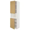 METOD Vis.orm.mikrotal2vrat/policama, bela/Voxtorp im. hrastovine, 60x60x220 cm