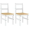 Vidaxl Jedilni stoli 2 kosa PANAMA bela 40x46x90 cm trdna borovina