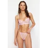 Trendyol Pink Embroidered Lace String Straps Capless Knitted Lingerie Set