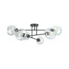 Luster na štapu VASCO 6xE27/60W/230V crna/prozirna