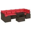 vidaXL vidaXL Vrtna sedežna garnitura 8 pcs Rjava 100 x 55 x 73 cm Poly ratan, (5000020462)
