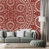 Tapeta nežna etno Mandala v bordo varianti - 294x198