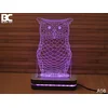 Black Cut 3D Lampa Sova, Roze