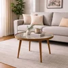 Hanah Home klub sto Polen 80, 80 cm, orah / sivi / mermer