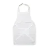 Bombažni predpasnik z žepom - 70 x 75 cm - cm, white