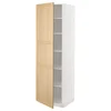 METOD Visoki element s policama, bela/Forsbacka hrastovina, 60x60x200 cm