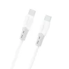DUDAO Kabel z silikonskim oplaščanjem USB-C L25SC 60 W, 1 m – bel