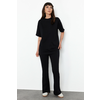 Trendyol Black 100% Cotton Oversize Pattern Spanish Leg Knitted Bottom-Top Set