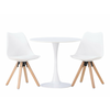 Jedilniški komplet Dallas 4467 (Bela + Svetel les) 75cm