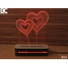 Black Cut 3D Lampa Srce Baloni Crvena