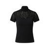 Womens turtleneck T-shirt Flock with lace black