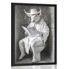 Plakat bel bik s časopisom na stranišču - 40x60 white
