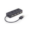 UHB-U2P4-05 Gembird USB 2.0 4-port hub + prekidaci, black