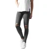 Womens Cut Knee Leggings Acid Black