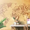 Tapeta moderni zemljevid Evrope na vintage podlagi - 147x99