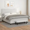 vidaXL Box spring postelja z vzmetnico bela 180x200 cm umetno usnje