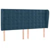 Vidaxl Vzglavje z ušesi temno modra 163x23x118/128 cm žamet