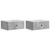 vidaXL Stenski nočni omarici 2 pcs Betonsko siva 49 x 34,5 x 20 cm