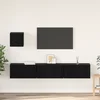 Set TV komoda Zidne 4 pcs Crni hrast Konstruirano drvo