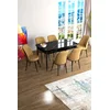 Hanah Home Set Trpezarijski sto i 6 stolica Han, Oker-crni