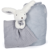Doudou Darilni set happy rabbit karirasta in modro-siva spalnica