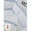 Bubamara037 Set za krevetac sa ogradicom od jastuka sa karnerom, sa lastišom, Beli