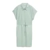 TOM TAILOR DENIM Dolga srajca zelena/bela