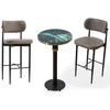Casa Padrino luxury bar furniture set gray/black - 1 Bar Table & 2 Bar Chairs