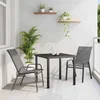 Vrtni set za objed 3 pcs Siva i crna Čelik s prahom