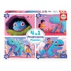 Educa - Puzzle 4v1 Progresivne uganke Prijateljski dinozaver - 1 - 39 kosov