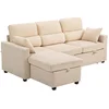 Homestar Sofa postelja v obliki črke L z shranjevanjem 205x135x76 cm bež