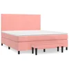 Vidaxl Box spring postelja z vzmetnico roza 160x200 cm žamet