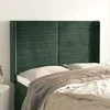 vidaXL Vzglavje z ušesi temno zelen 147x16x118/128 cm žamet