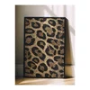 WallXpert uramljena slika 115264, leopard šara u zlatnim i braon tonovima, 50 x 70 cm, crni ram