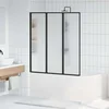 Tuš paravan Crna 132 x 2 x 140 cm Aluminij i PP