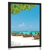 Plakat bela peščena plaža na otoku Bamboo - 30x45 silver