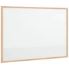 Vidaxl Magnetna bela tabla z okvirjem iz masivnega borovega lesa 80 x 55 cm