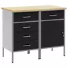 Radni ormar s ladicama 2 kom. Crna i Siva 100 x 55 x 85 cm