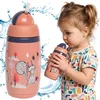 Tommee Tippee Tommee Tippee Roza steklenička s silikonsko slamico, skodelica proti razlitju ZA VODO 266ml 12m+ brez BPA in BPS
