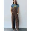 Pull&Bear Kavbojke z naramnicami rjava