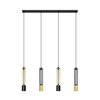 LED luster na sajli BARS 4xGU10/4,8W/230V crna/zlatna